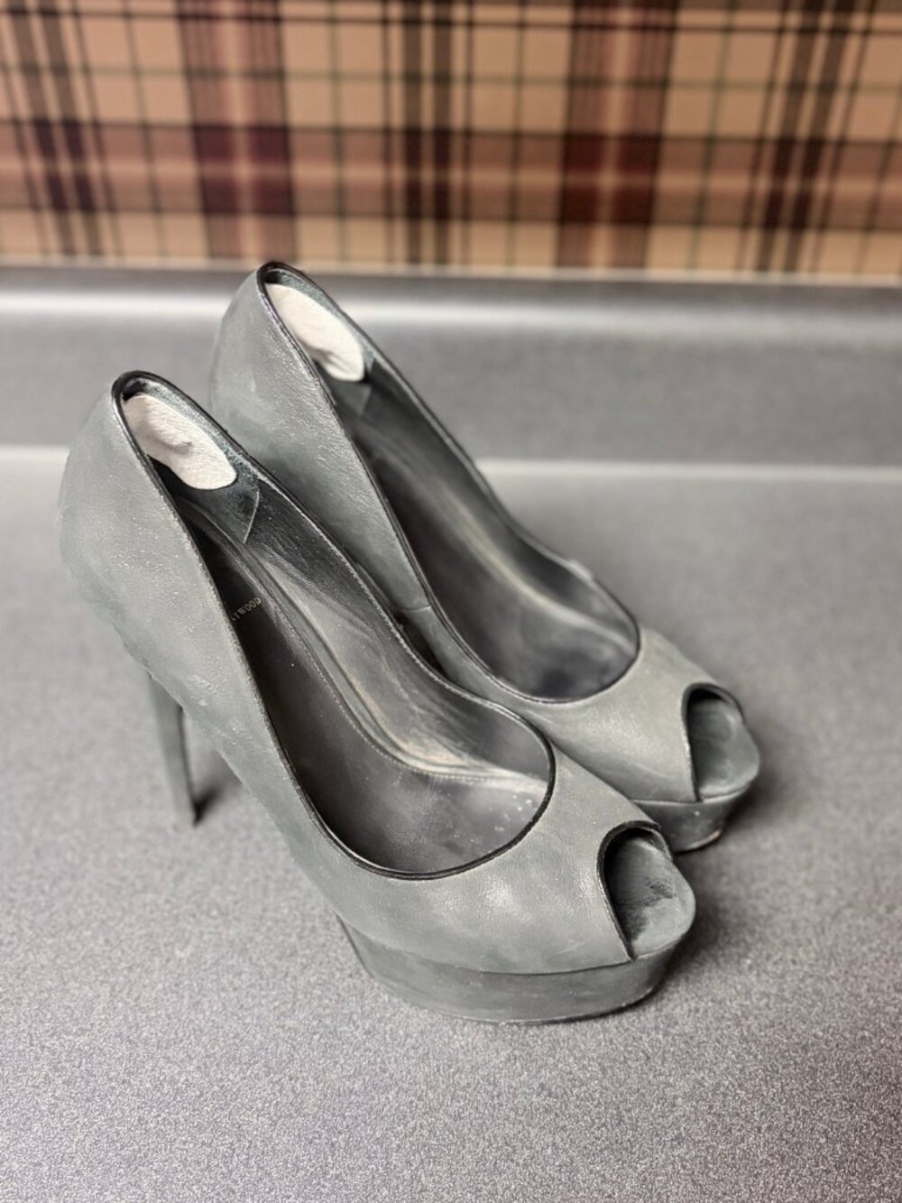 Brian Atwood Black Peep Toe Platform Pumps - Size 7.5